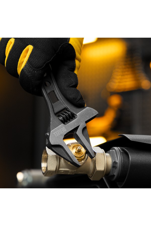 Ключ разводной 155 мм, CrV, кованый, укороченная рукоятка Denzel