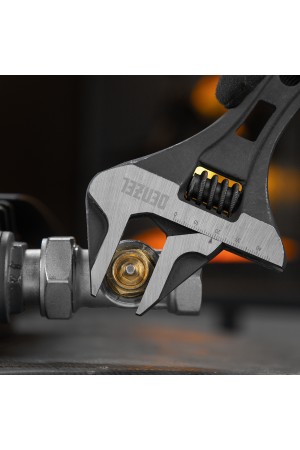 Ключ разводной 185 мм, CrV, кованый, укороченная рукоятка Denzel