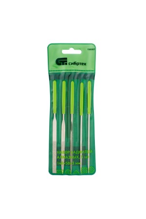 Набор надфилей алмазных, 140 х 50 х 3 мм, 5 шт Сибртех