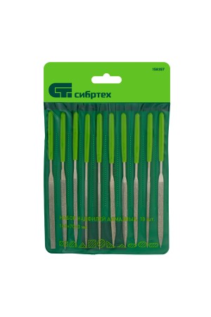 Набор надфилей алмазных 140 х 70 х 3 мм, 10 шт Сибртех