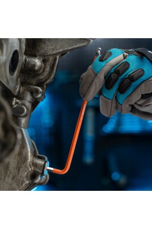 Набор ключей имбусовых HEX, 1.5-10 мм, S2, 9 шт, магнит, экстра-длинные с шаром, хром/краска Gross