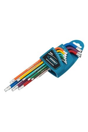 Набор ключей имбусовых Torx -TT, 9 шт: T10-T50, магнит, S2, экстра-длинные, хром/краска 9 шт Gross