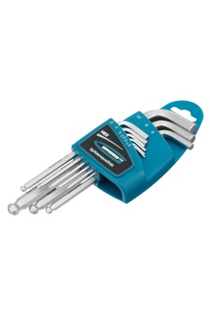 Набор ключей имбусовых HEX, 1.5-10 мм, S2, 9 шт, удлиненные с шаром, сатинированные Gross