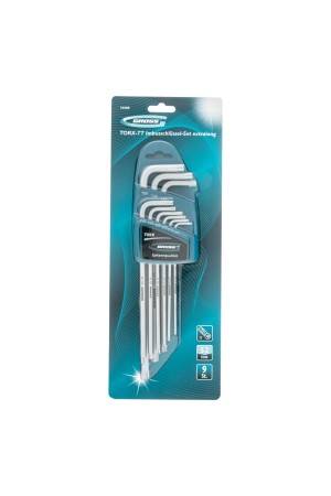 Набор ключей имбусовых Torx -TT, 9 шт: T10-T50, экстра-длинные, S2, сатинированные Gross