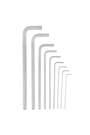 Набор ключей имбусовых HEX, 2-12 мм, CrV, 9 шт, экстра-длинные, c шаром, сатин Matrix