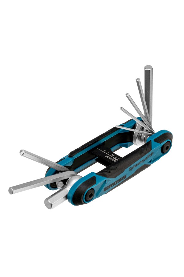 Набор ключей имбусовых HEX, складные, 8 шт CrV Gross