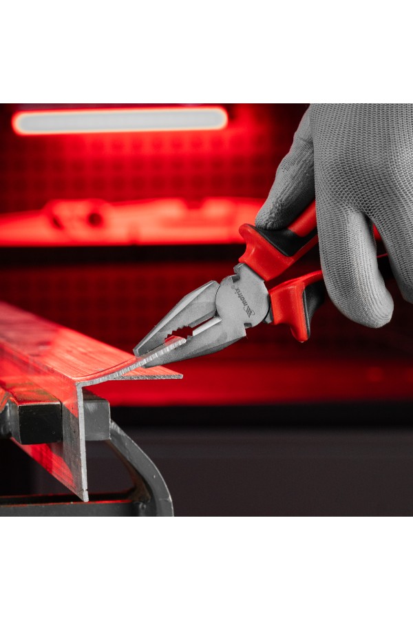 Плоскогубцы Nickel, 180 мм, никелированные, двухкомпонентные рукоятки Matrix