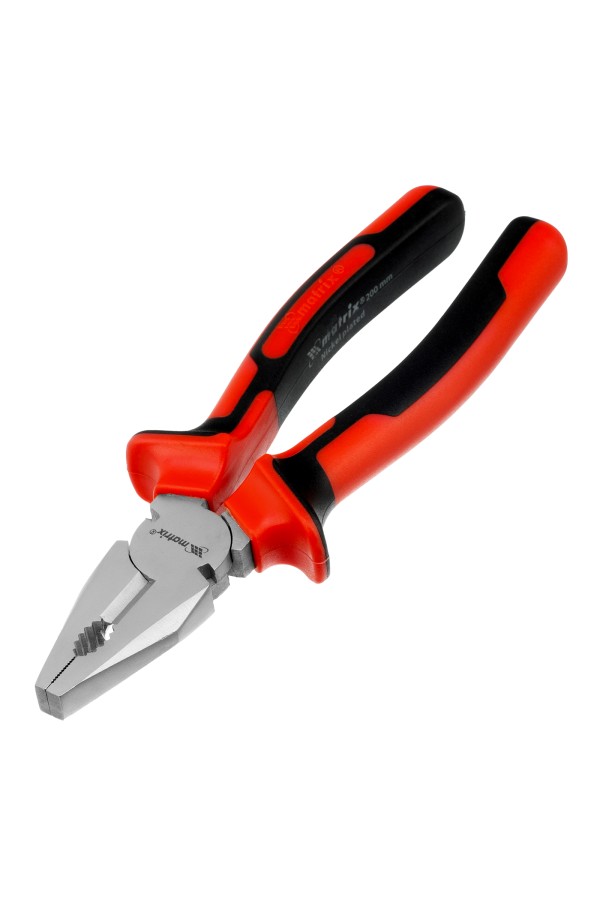 Плоскогубцы Nickel, никелированные 200 мм, двухкомпонентные рукоятки Matrix