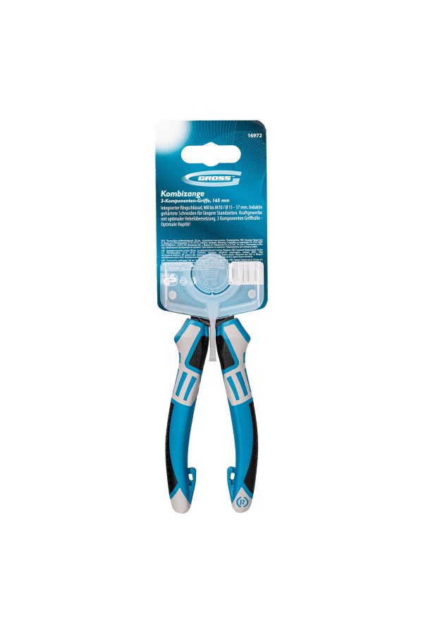 Плоскогубцы комбинированные 165 мм, трехкомпонентные рукоятки Gross