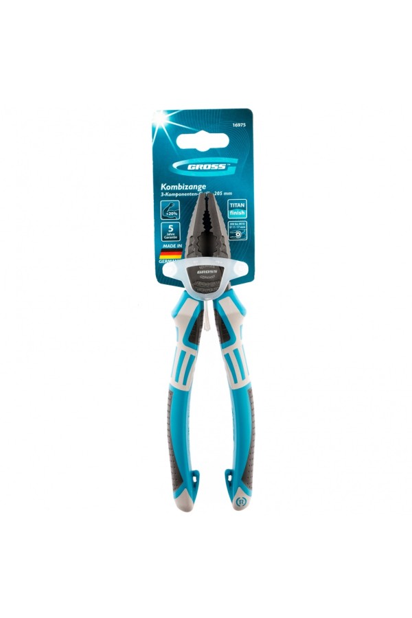 Плоскогубцы комбинированные 205 мм, трехкомпонентные рукоятки Gross