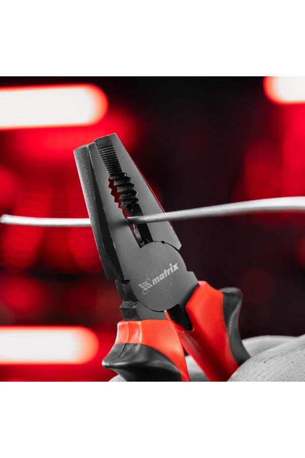 Плоскогубцы комбинированные Black Nickel, 160 мм, двухкомпонентные рукоятки Matrix