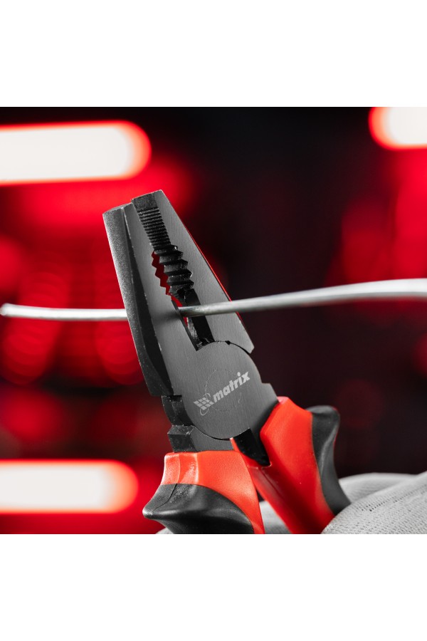 Плоскогубцы комбинированные Black Nickel, 180 мм, двухкомпонентные рукоятки Matrix