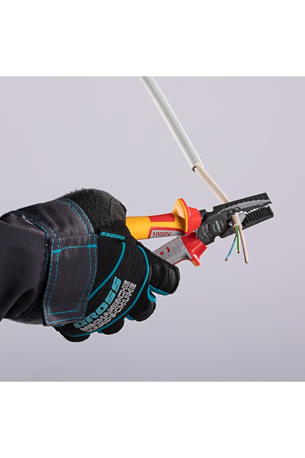 Плоскогубцы комбинированные, диэлектрические трехкомпонентные рукоятки до 1000 В, 180 мм Gross