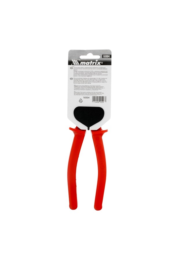 Плоскогубцы Econom, 200 мм, шлифованные, пластмассовые рукоятки Matrix