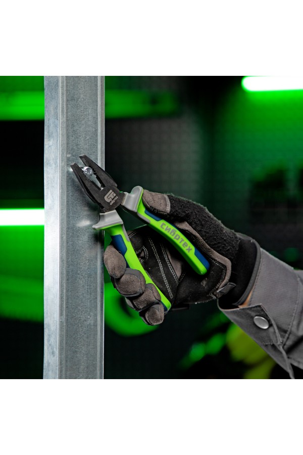 Плоскогубцы комбинированные, 180 мм, фосфатирование, трехкомпонентные рукоятки Сибртех