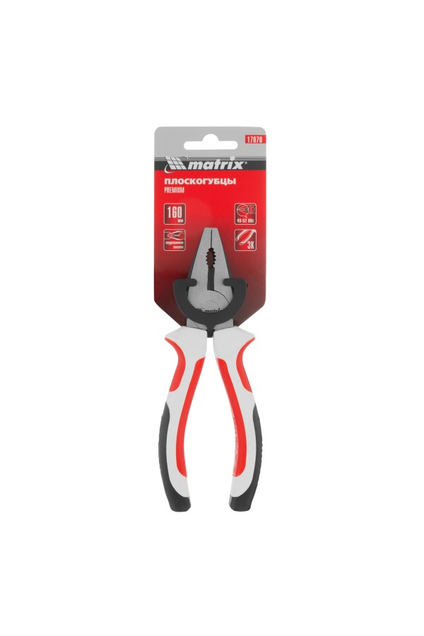 Плоскогубцы Premium, 160 мм, трехкомпонентные рукоятки Matrix