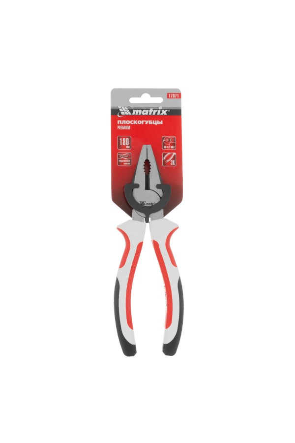 Плоскогубцы Premium, 180 мм, трехкомпонентные рукоятки Matrix