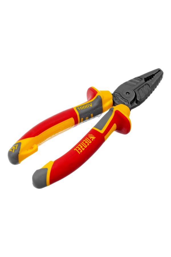 Плоскогубцы комбинированные, диэлектрические трехкомпонентные рукоятки до 1000 В, 165 мм Denzel