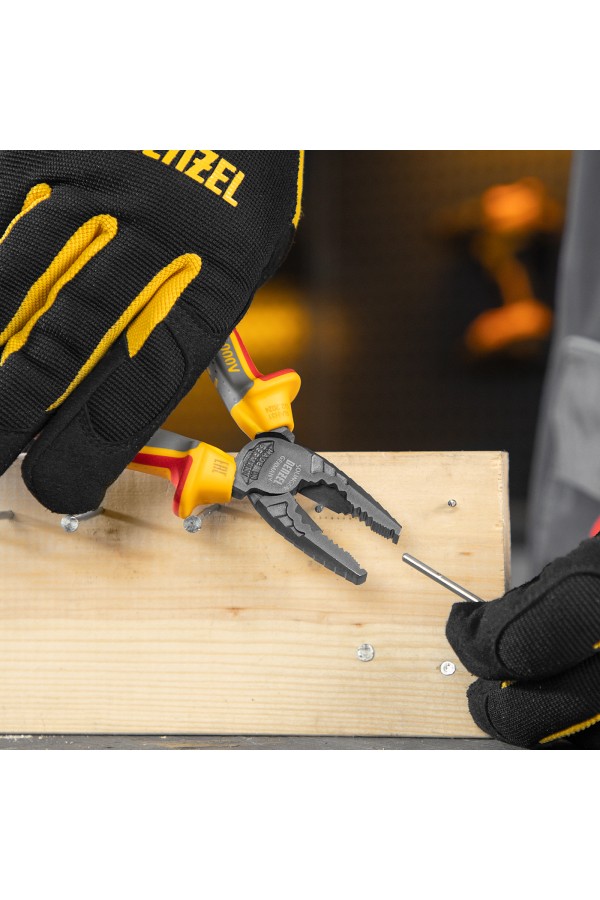 Плоскогубцы комбинированные, диэлектрические трехкомпонентные рукоятки до 1000 В, 165 мм Denzel