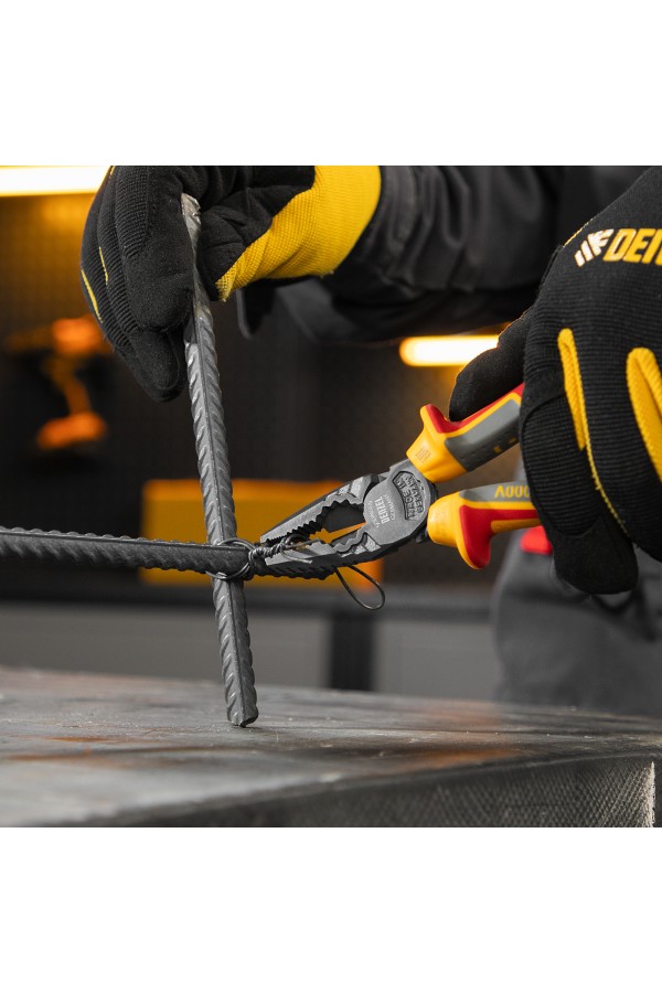 Плоскогубцы комбинированные, диэлектрические трехкомпонентные рукоятки до 1000 В, 180 мм Denzel