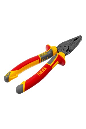 Плоскогубцы комбинированные, диэлектрические трехкомпонентные рукоятки до 1000 В, 180 мм Denzel