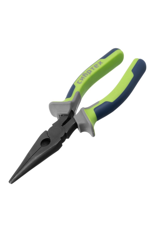 Длинногубцы прямые, 200 мм, трехкомпонентные рукоятки Сибртех