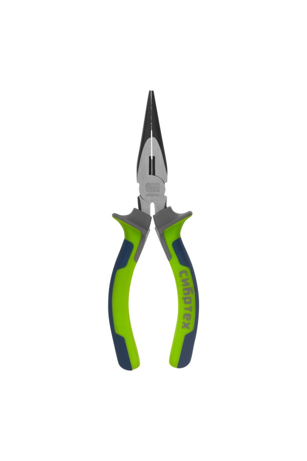 Длинногубцы прямые 160 мм, фосфатирование, трехкомпонентные рукоятки Сибртех