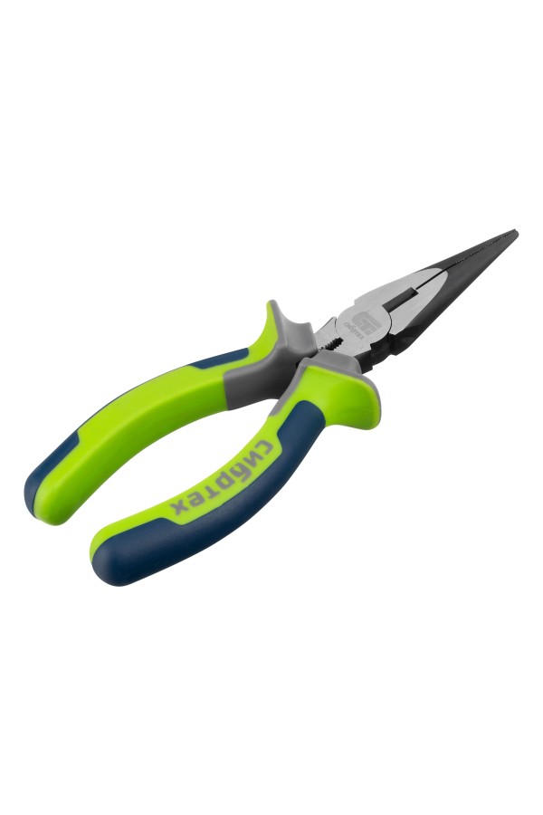 Длинногубцы прямые 160 мм, фосфатирование, трехкомпонентные рукоятки Сибртех