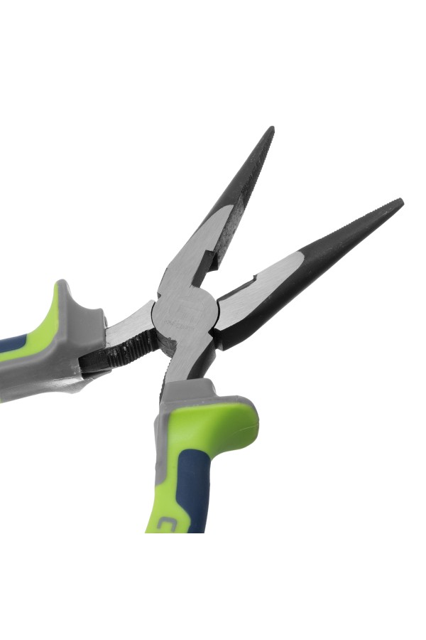 Длинногубцы прямые 180 мм, фосфатирование, трехкомпонентные рукоятки Сибртех