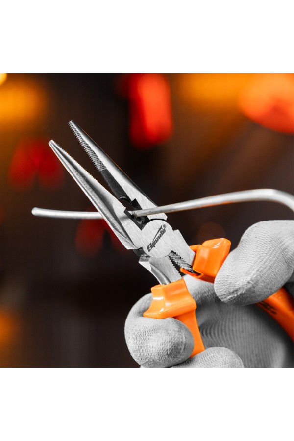 Длинногубцы прямые Classic, 160 мм, шлифованные, пластмассовые рукоятки Sparta