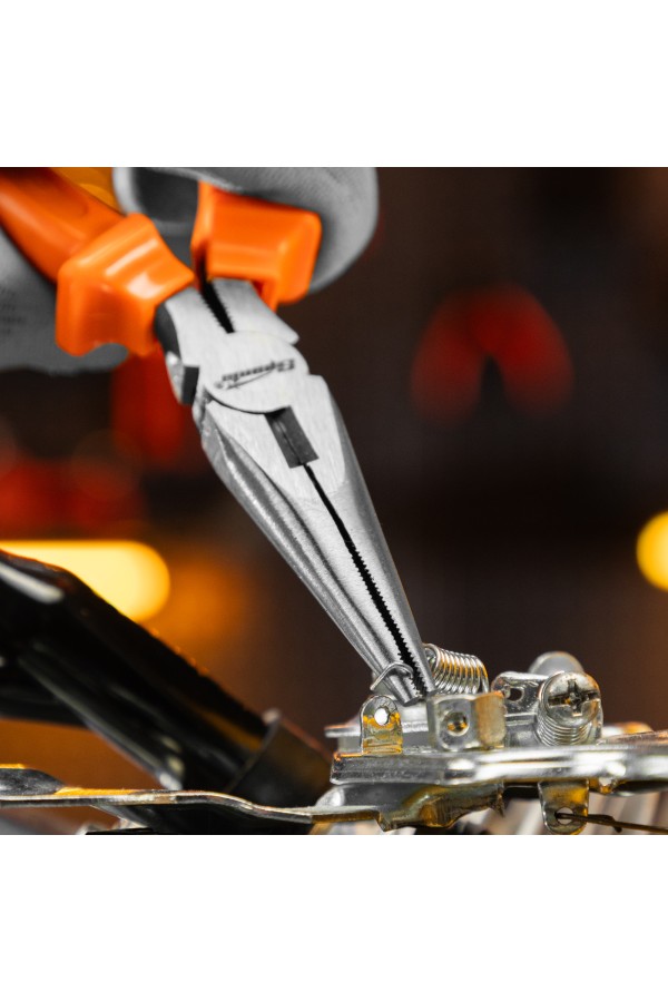 Длинногубцы прямые Classic, 160 мм, шлифованные, пластмассовые рукоятки Sparta