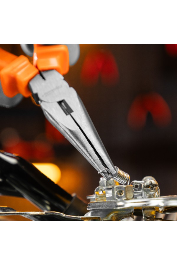 Длинногубцы прямые Classic, 180 мм, шлифованные, пластмассовые рукоятки Sparta