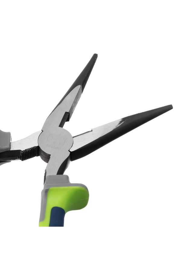 Длинногубцы прямые 200 мм, фосфатирование, трехкомпонентные рукоятки Сибртех