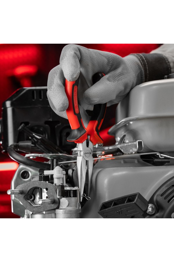 Длинногубцы прямые Nickel, 160 мм, никелированные, двухкомпонентные рукоятки Matrix