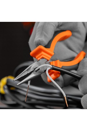 Длинногубцы прямые Comfort, 160 мм ,шлифованные, двухкомпонентные рукоятки Sparta