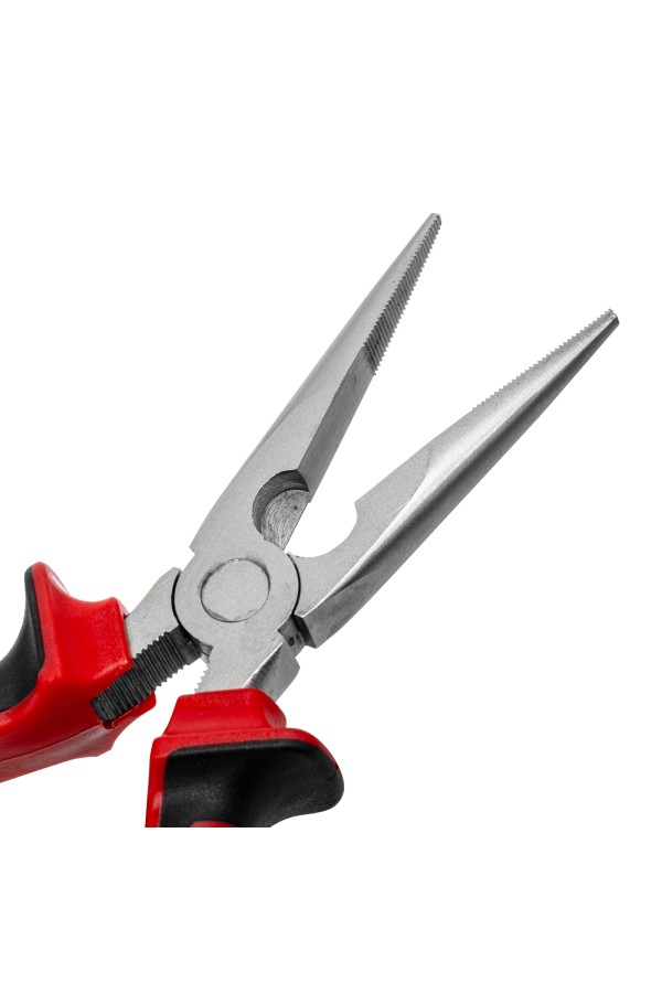 Длинногубцы прямые Nickel, 180 мм, никелированные, двухкомпонентные рукоятки Matrix