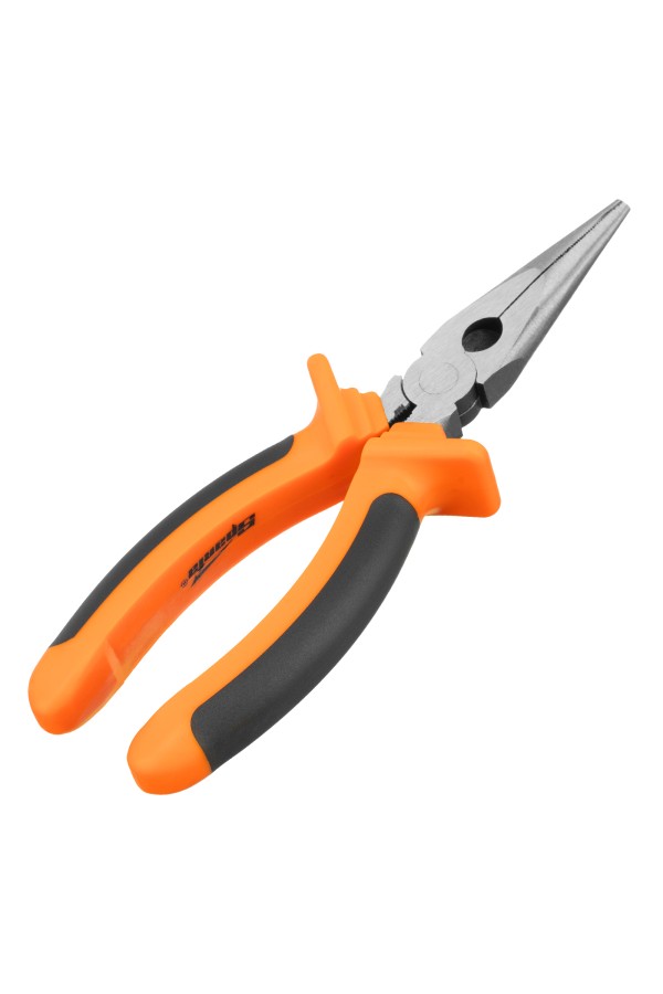 Длинногубцы прямые Comfort, 180 мм, шлифованные, двухкомпонентные рукоятки Sparta