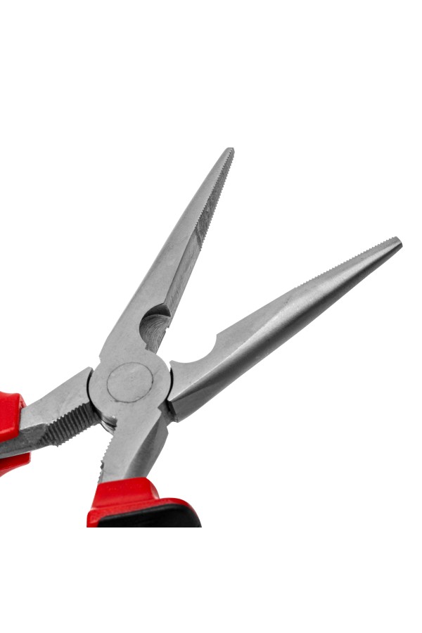 Длинногубцы прямые Nickel, 200 мм, никелированные, двухкомпонентные рукоятки Matrix