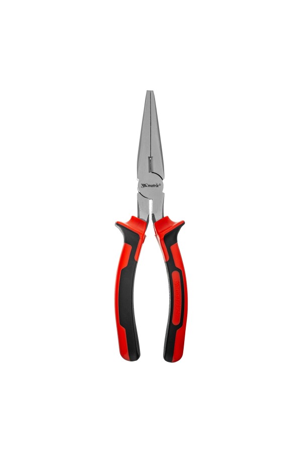 Длинногубцы прямые Nickel, 200 мм, никелированные, двухкомпонентные рукоятки Matrix