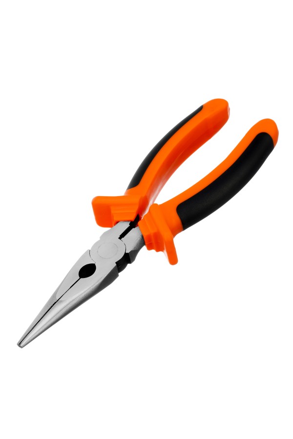 Длинногубцы прямые, Comfort, 200 мм, шлифованные, двухкомпонентные рукоятки Sparta