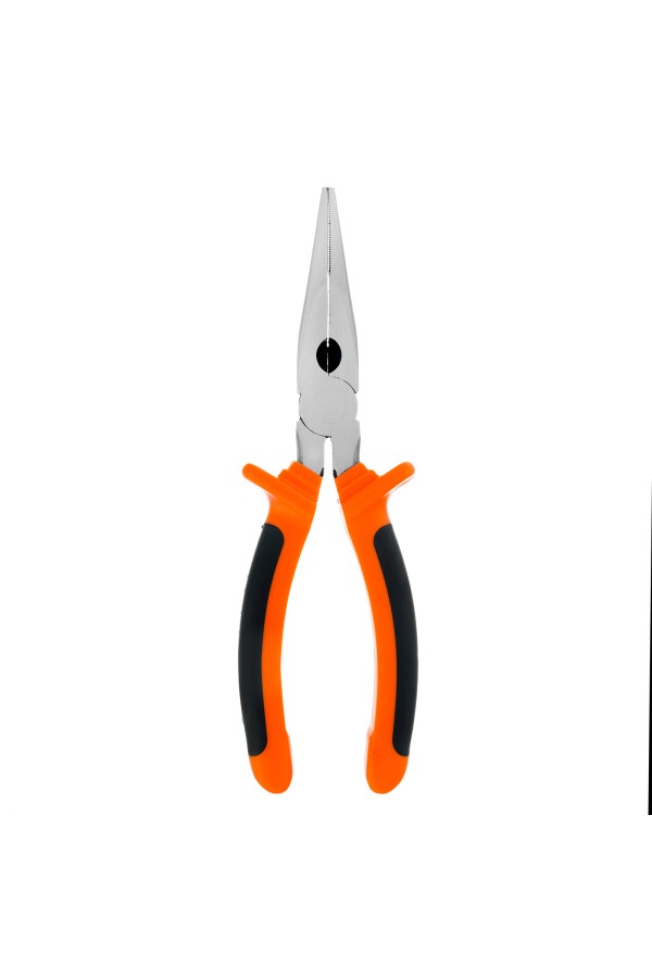 Длинногубцы прямые, Comfort, 200 мм, шлифованные, двухкомпонентные рукоятки Sparta