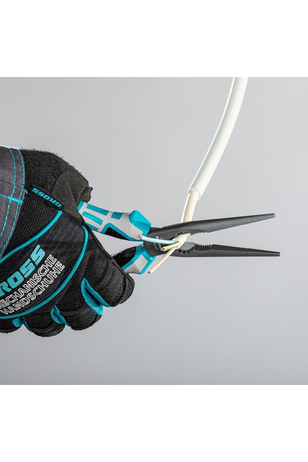 Длинногубцы прямые 205 мм, трехкомпонентные рукоятки Gross