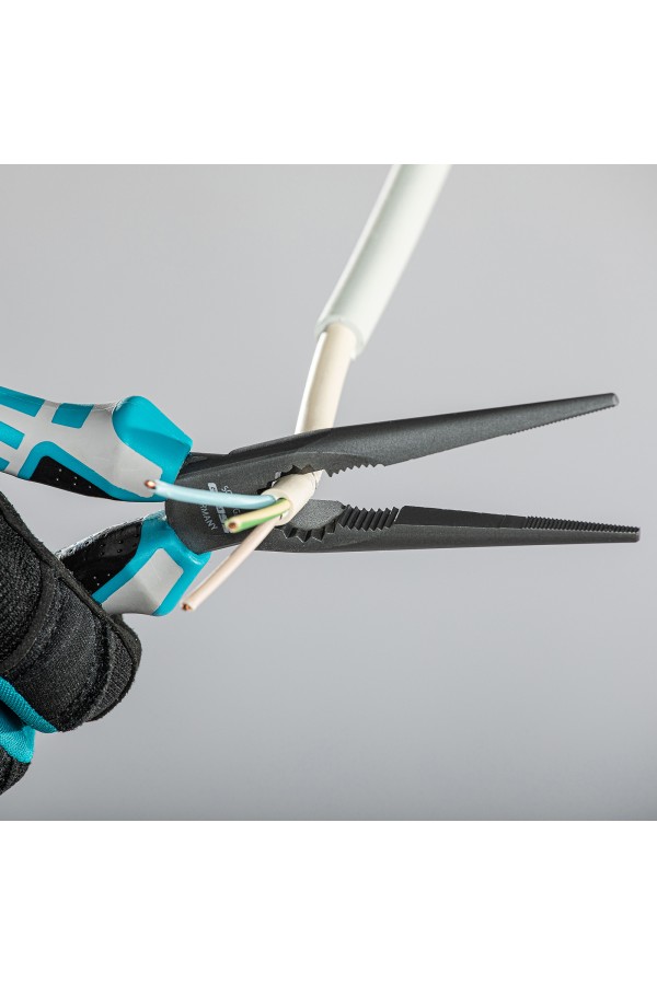 Длинногубцы прямые 205 мм, трехкомпонентные рукоятки Gross