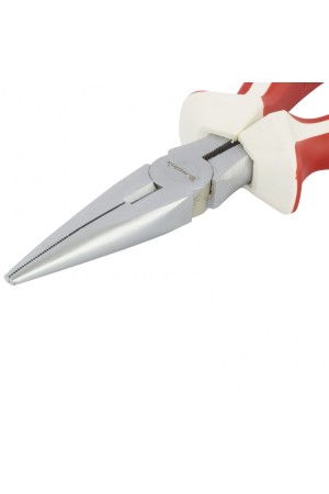 Длинногубцы прямые WHite Nickel, 180 мм, никелированные, трехкомпонентные рукоятки Matrix