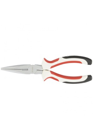 Длинногубцы прямые WHite Nickel, 180 мм, никелированные, трехкомпонентные рукоятки Matrix