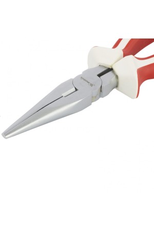 Длинногубцы прямые, WHite Nickel, 200 мм, никелированные, трехкомпонентные рукоятки Matrix