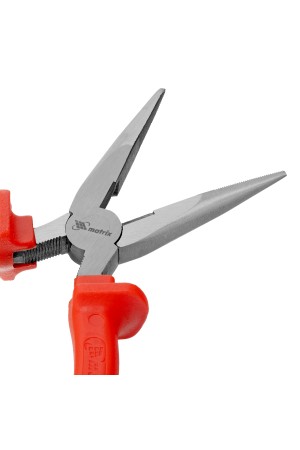 Длинногубцы прямые Econom, 180 мм, шлифованные, пластмассовые рукоятки Matrix