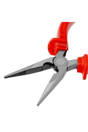 Длинногубцы прямые Econom, 180 мм, шлифованные, пластмассовые рукоятки Matrix