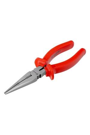 Длинногубцы прямые Econom, 180 мм, шлифованные, пластмассовые рукоятки Matrix