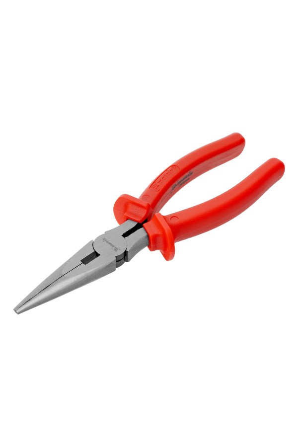 Длинногубцы прямые Econom, 200 мм, шлифованные, пластмассовые рукоятки Matrix